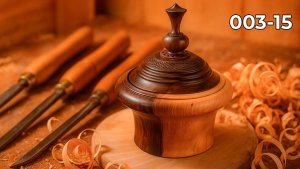 Токарные работы по дереву для начинающих Шкатулка для украшений Уроки токарки по дереву №003_15