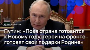 Пока страна готовится к Новому году, герои на фронте готовят свои подарки Родине, сказал Путин
