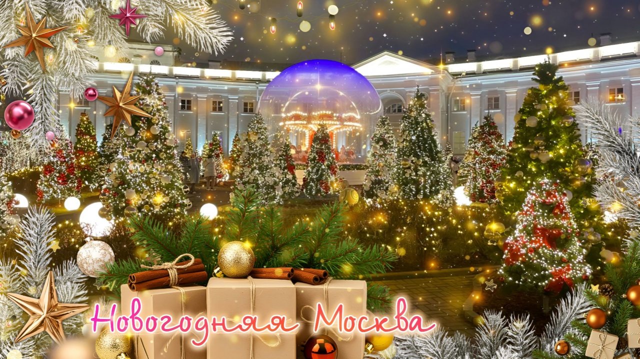 Зима в Москве. Новогодняя Москва. Манежная площадь. Красивая ёлочка. Ретро-игрушки. Декабрь 2025