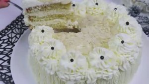 Торт "БЕЛАЯ КОРОЛЕВА" Очень Нежный Воздушный бисквитный Торт