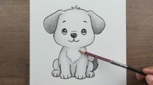 Как очень легко нарисовать милую Собачку карандашом — урок рисования животных для начинающих