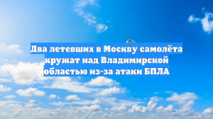 Два летевших в Москву самолёта кружат над Владимирской областью из-за атаки БПЛА