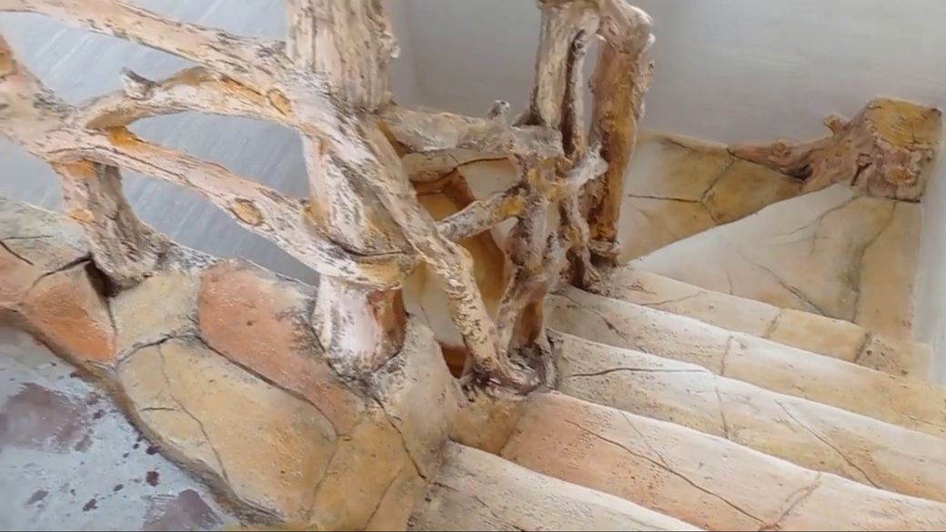 оформление фасада дома декоративная штукатурка.ступеньки в доме арт бетонСергей Капитанов