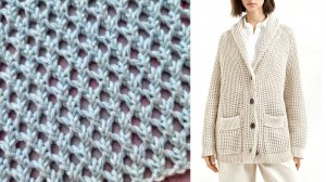 Мелкая сеточка спицами ⭐️ Разбор узора кардигана от Кучинелли