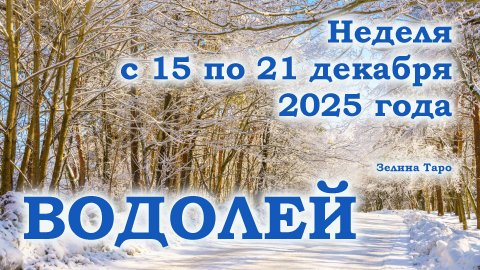 ВОДОЛЕЙ | ТАРО прогноз на неделю с 15 по 21 декабря 2025 года