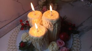 Рождественский ТОРТ ГОРЯЩИЕ СВЕЧИ!