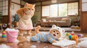 Рыжий Котенок переворачивает Дом вверх дном😹, Смотри, Как Мама-Кошка терпеливо