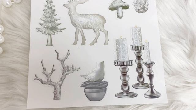 Набор наклеек ИЗЫСКАННЫЙ ВИНТАЖ, с 'инеем', 20х29.5 см, RD-50500