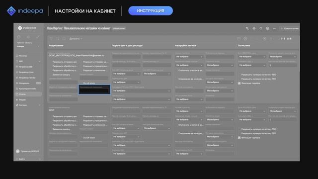 Настройки на кабинет