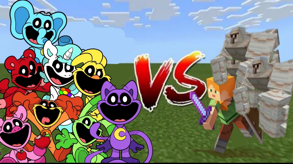 Minecraft Player Buffed Iron Golems VS Smiling Critters смотреть онлайн