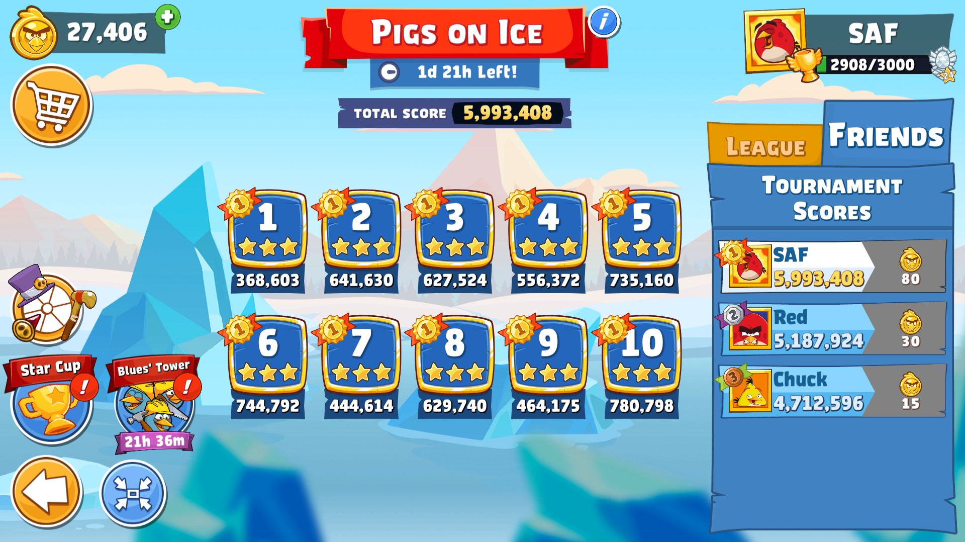Angry Birds Friends. Pig on Ice (11.12.2025). Все уровни 3 звезды. Прохождение от SAFa.