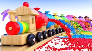 Цвета с игрушечным поездом - Коллекция фигур и цветов для детей - Мультфильмы про машинки для детей