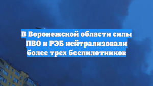 В Воронежской области силы ПВО и РЭБ нейтрализовали более трех беспилотников