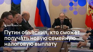 Путин объяснил, кто сможет получать новую семейную налоговую выплату