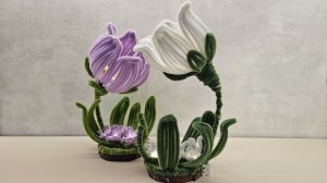 Ночник тюльпан. Набор для творчества из синельной проволоки