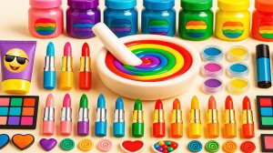 Мультики для детей. Косметическая смесь для разноцветного слайма. Смотреть онлайн мультики малышам