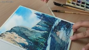 Мастер-класс по рисованию акварелью гор и озера