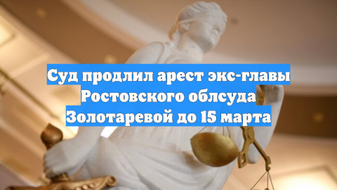 Суд продлил арест экс-главы Ростовского облсуда Золотаревой до 15 марта