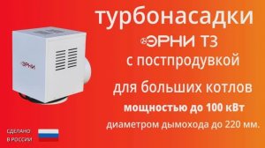 Турбонасадка "Эрни T3" с постпродувкой для больших котлов до 100 кВт