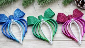 Простая новогодняя поделка. Игрушка на ёлку из фоамирана