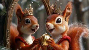 Доброе утро от белочки и рутуб с короной 👍#доброеутро