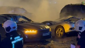 Обстановка на месте прорыва трубы с горячей водой в Петербурге