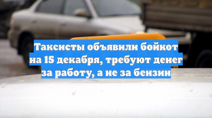 Забастовка таксистов 15 декабря грозит перебоями в работе сервиса