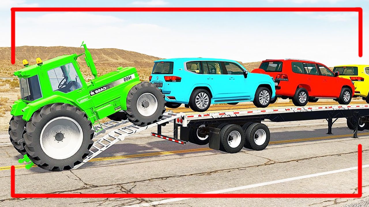 Мультики про машинки. Яркие машинки испытывают себя прочность. Смотреть онлайн для детей.