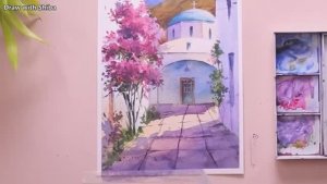 Мастер-класс по рисованию акварелью цветущее дерево с листвой