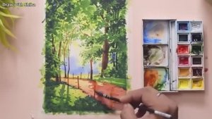 Мастер-класс по рисованию акварелью тенистой аллеи