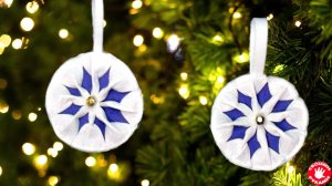 Ёлочное украшение из фетра - снежинка