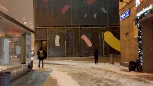Гуляем по предновогодней Москве в снегопад