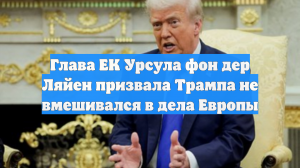 Глава ЕК Урсула фон дер Ляйен призвала Трампа не вмешивался в дела Европы