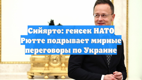 Сийярто: генсек НАТО Рютте подрывает мирные переговоры по Украине