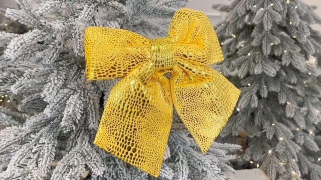 Декоративный бант 'ДЗЕФИРРО', полиэстер, золотой, 20х22 см, 14247