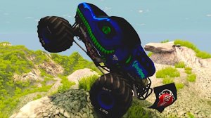 МУЛЬТИКИ ПРО МАШИНКИ Эпические прыжки и столкновения на скоростном монстр-траке Beamng Drive #43