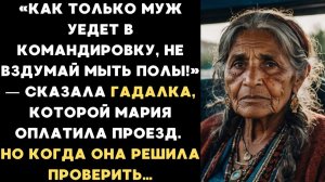 Гадалка, которой Мария оплатила проезд, предупредила: пока муж в командировке — полы не мыть