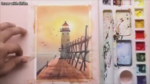 Мастер-класс по рисованию акварелью светлый дом в окружении природы. Просто