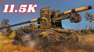 Grille 15 наносит 11,5 тыс. урона, 6 фрагов, а Hirschkäfer наносит 10 тыс. урона, 7 фрагов.