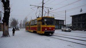 Трамвай Tatra T6B5SU-1023 (1080р)