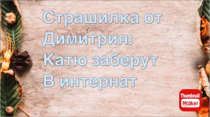 Всё в кучу. Страшилки от Димитрия:Катю заберут в интернат