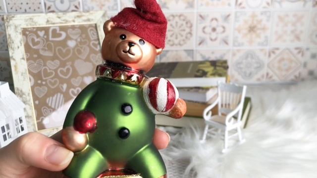 Ёлочная игрушка МИШКА ЦИРКУС, стекло, 17 см, 121567-1