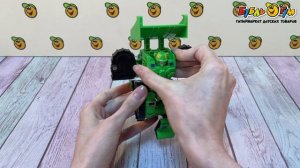 343178 Трансформер Hello Carbot S5 Starby робот и гусеничный бульдозер зеленый 16см с 6лет