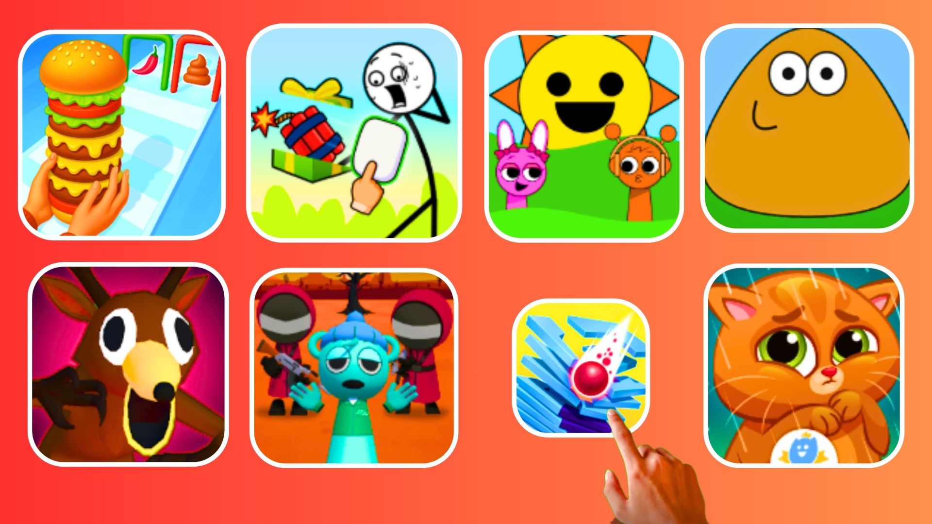 🌈Sprunki & 99 Nights In The Forest & Pou & burger Master & Bubbu смотреть онлайн