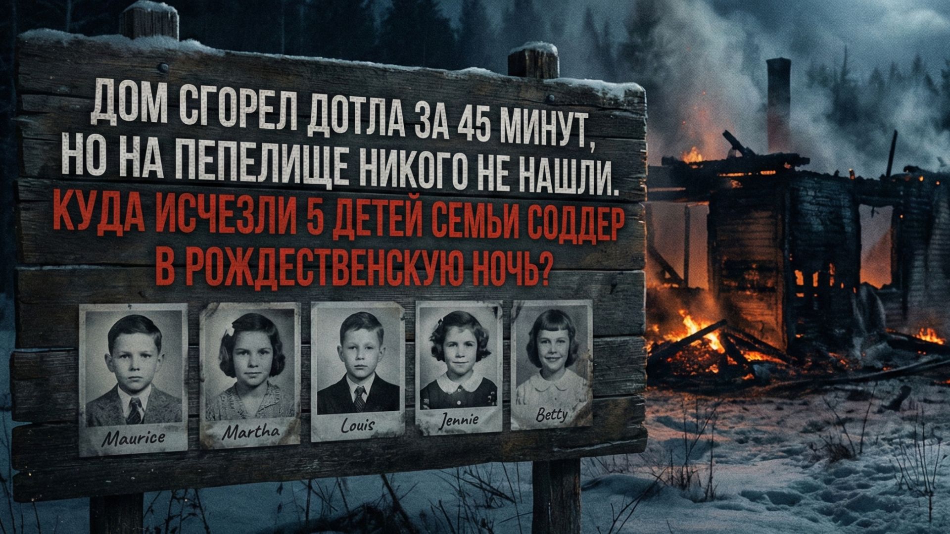 Дом сгорел дотла за 45 минут, но на пепелище никого не нашли. Куда исчезли 5 детей семьи Соддер