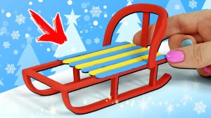 Мини санки для кукол. Зимние игры с куклами! Идеи Анна Оськина