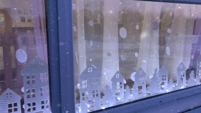 Украшение витражей Новый год в моем окне