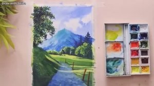 Мастер-класс по рисованию акварелью горного пейзажа