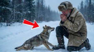 Раненый волк полз по снегу из последних сил. Никто не хотел помочь, но охотник спас ему жи