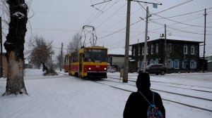 Трамвай Tatra T6B5SU-1016 (1080р)